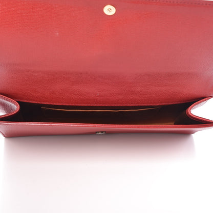 Saint Laurent Calfskin Classic Y Ligne Clutch Red 5 of 8