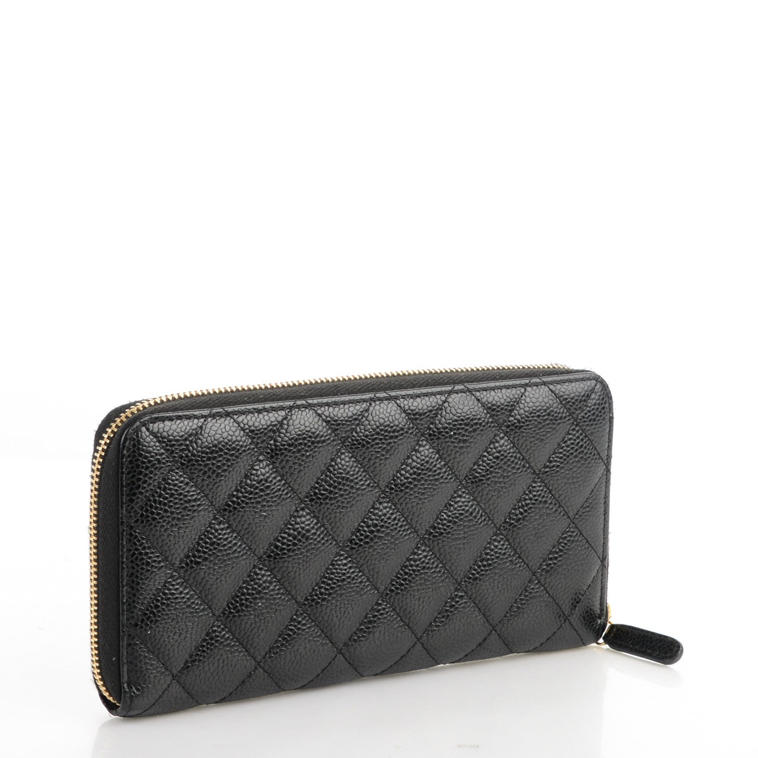 Chanel Caviar Quilted Large Gusset Zip Around Wallet Black 3 of 8