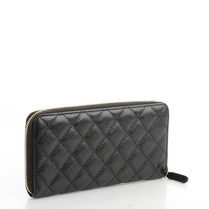 Chanel Caviar Quilted Large Gusset Zip Around Wallet Black 3 of 8