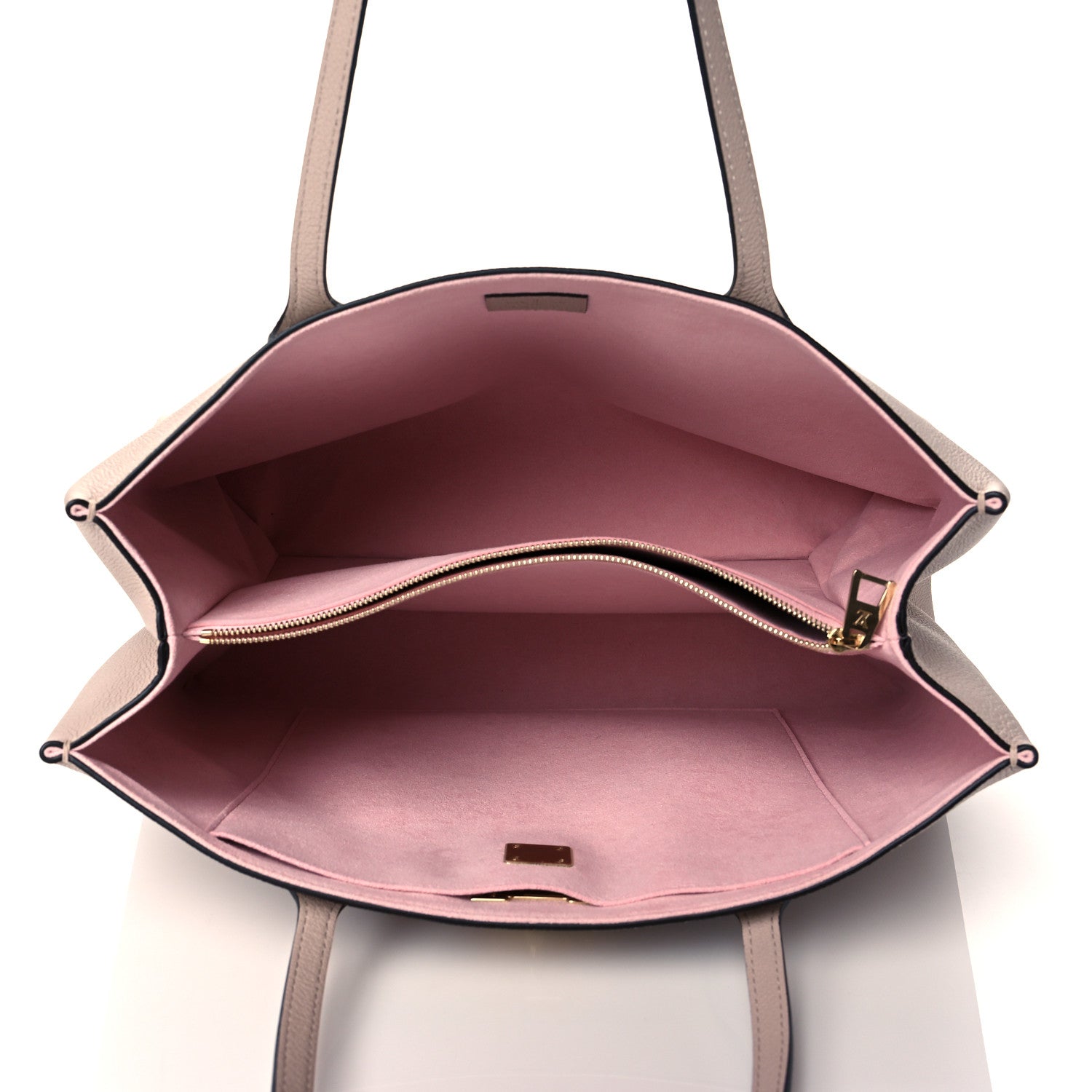 Louis Vuitton Grained Calfskin Lockme Shopper Greige 5 of 10