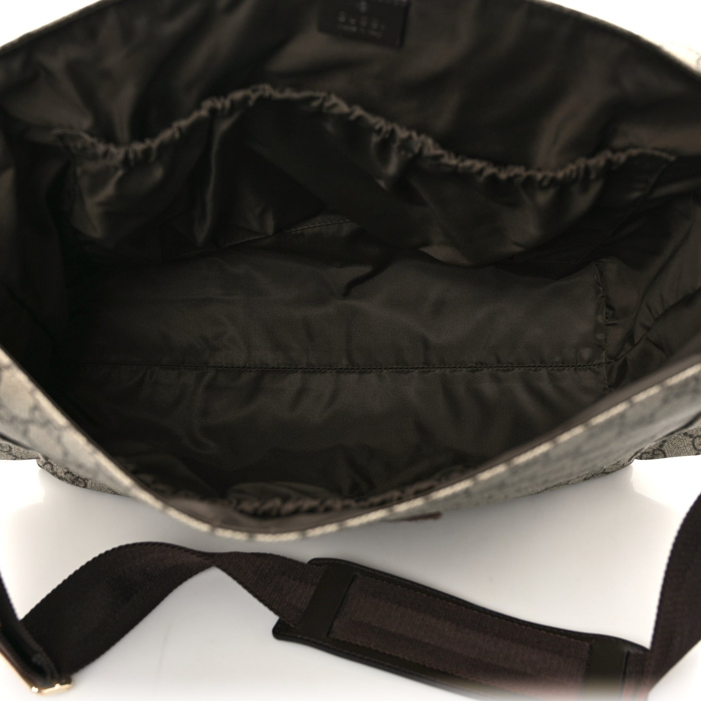 GG Plus Monogram Messenger Diaper Bag Dark Brown