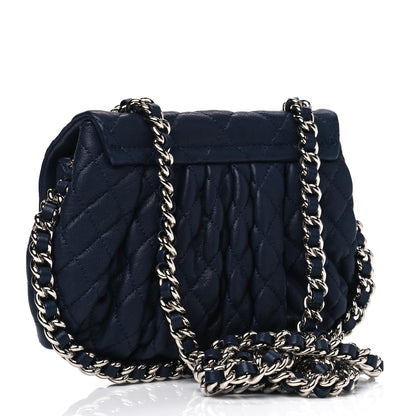 Chanel Washed Lambskin Quilted Mini Chain Around Flap Navy Blue 2 of 4