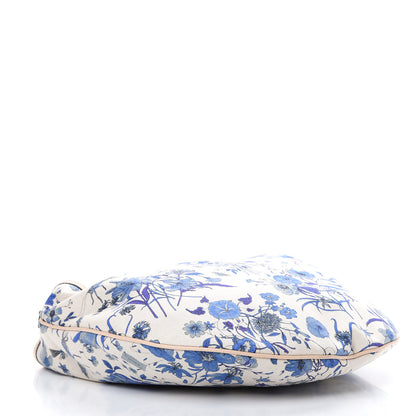 Gucci Canvas Flora Floral Large Wave Hobo Blue 3 of 10