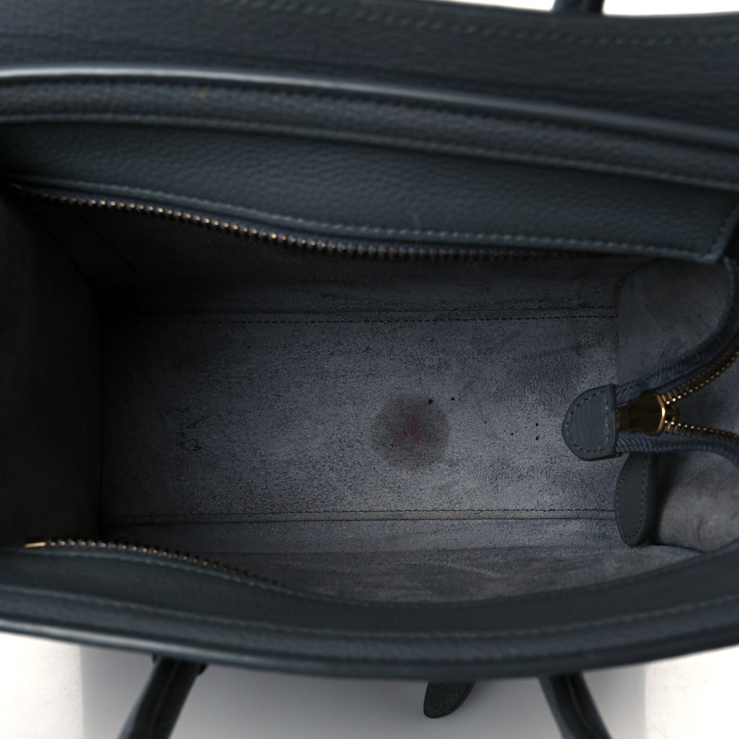 Drummed Calfskin Nano Luggage Kohl