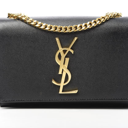 Saint Laurent Grain De Poudre Small Monogram Kate Satchel Black 8 of 10