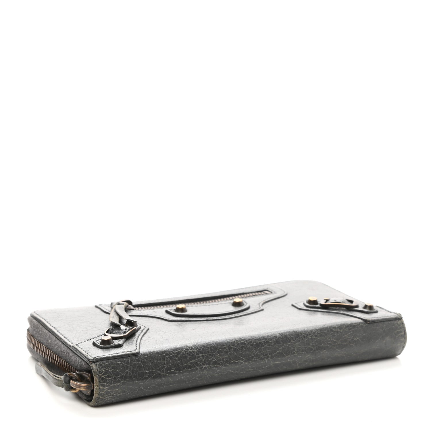 Balenciaga Agneau Classic Hardware Continental Zip Around Wallet Gris Tarmac 4 of 8