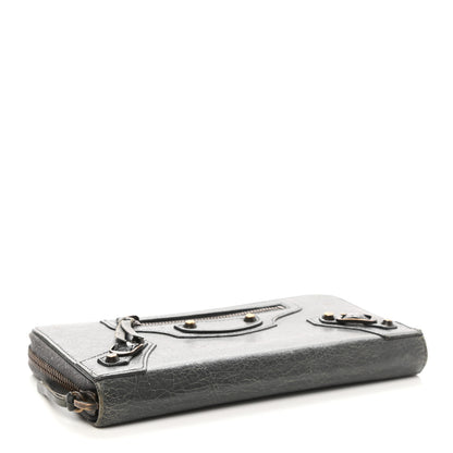 Balenciaga Agneau Classic Hardware Continental Zip Around Wallet Gris Tarmac 4 of 8