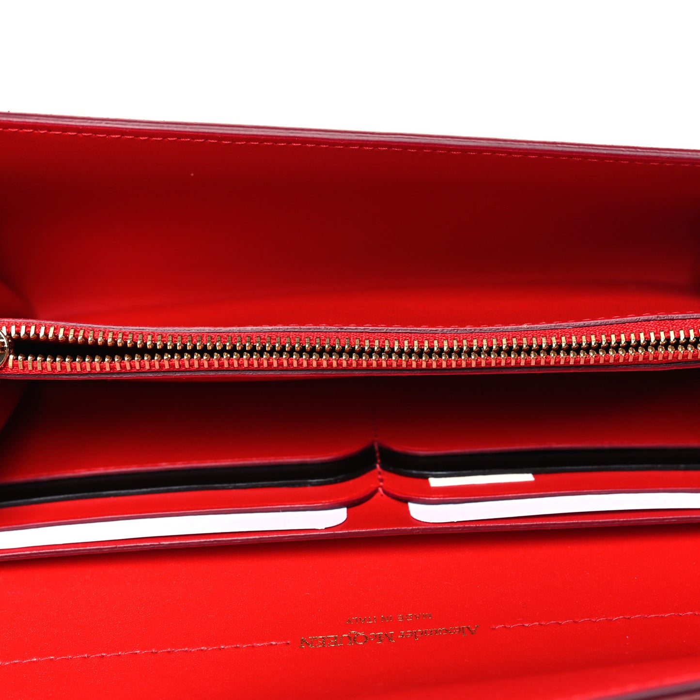 Calfskin Wallet on Chain Red