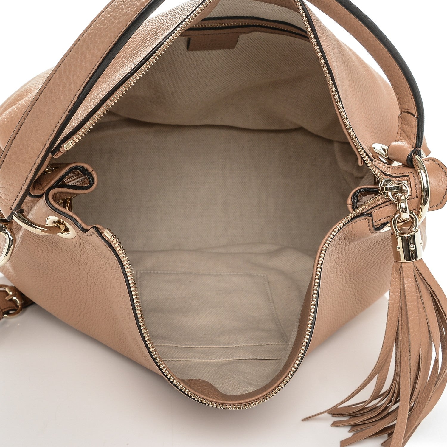 Gucci Pebbled Calfskin Large Soho Hobo Camelia 5 of 6