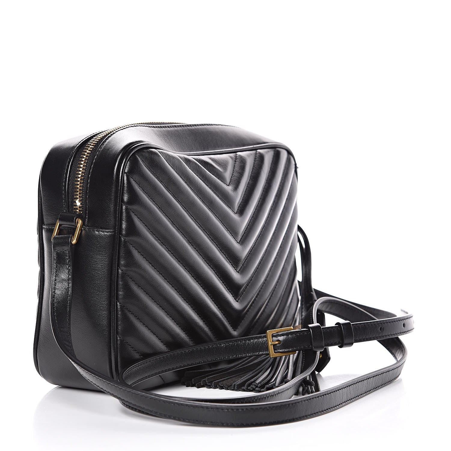Saint Laurent Calfskin Matelasse Monogram Lou Camera Bag Black 3 of 9