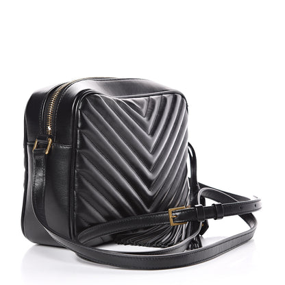 Saint Laurent Calfskin Matelasse Monogram Lou Camera Bag Black 3 of 9