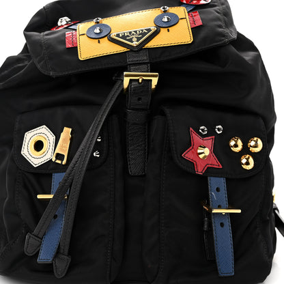Prada Tessuto Nylon Saffiano Robot Backpack Black Mimosa 7 of 9