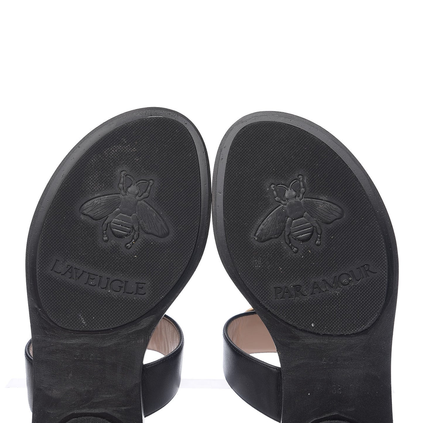 Calfskin GG Marmont Thong Sandals 38 Black