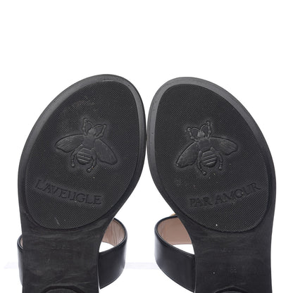 Gucci Calfskin GG Marmont Thong Sandals 38 Black 9 of 9