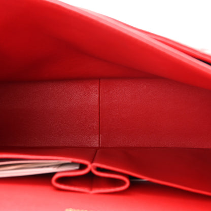 Chanel Lambskin Quilted Jumbo Double Flap Red 5 of 10