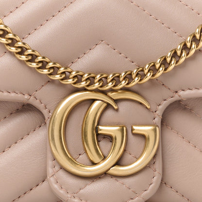 Gucci Calfskin Matelasse Super Mini GG Marmont Shoulder Bag Porcelain Rose 8 of 10