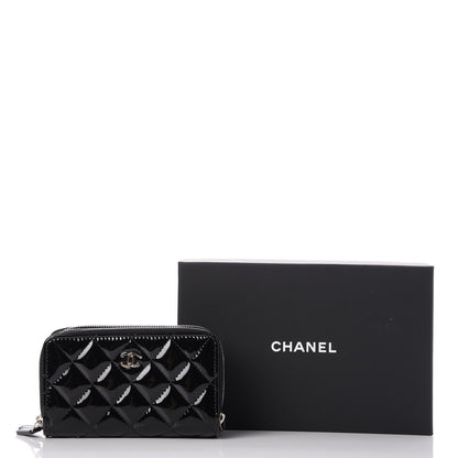 Chanel Patent Calfskin Quilted Zip Around Phone Holder Black 8 of 8