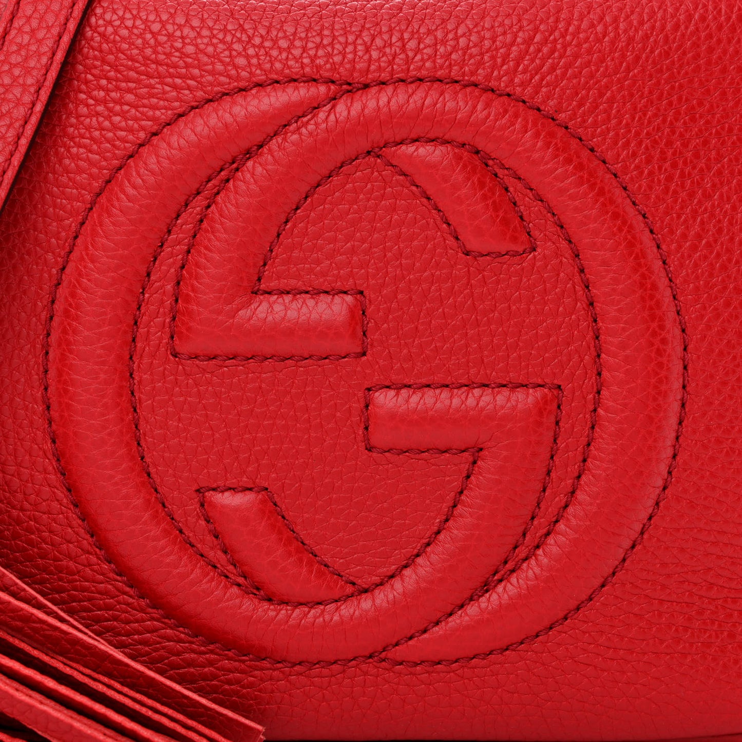 Pebbled Calfskin Small Soho Disco Bag Tabasco Red