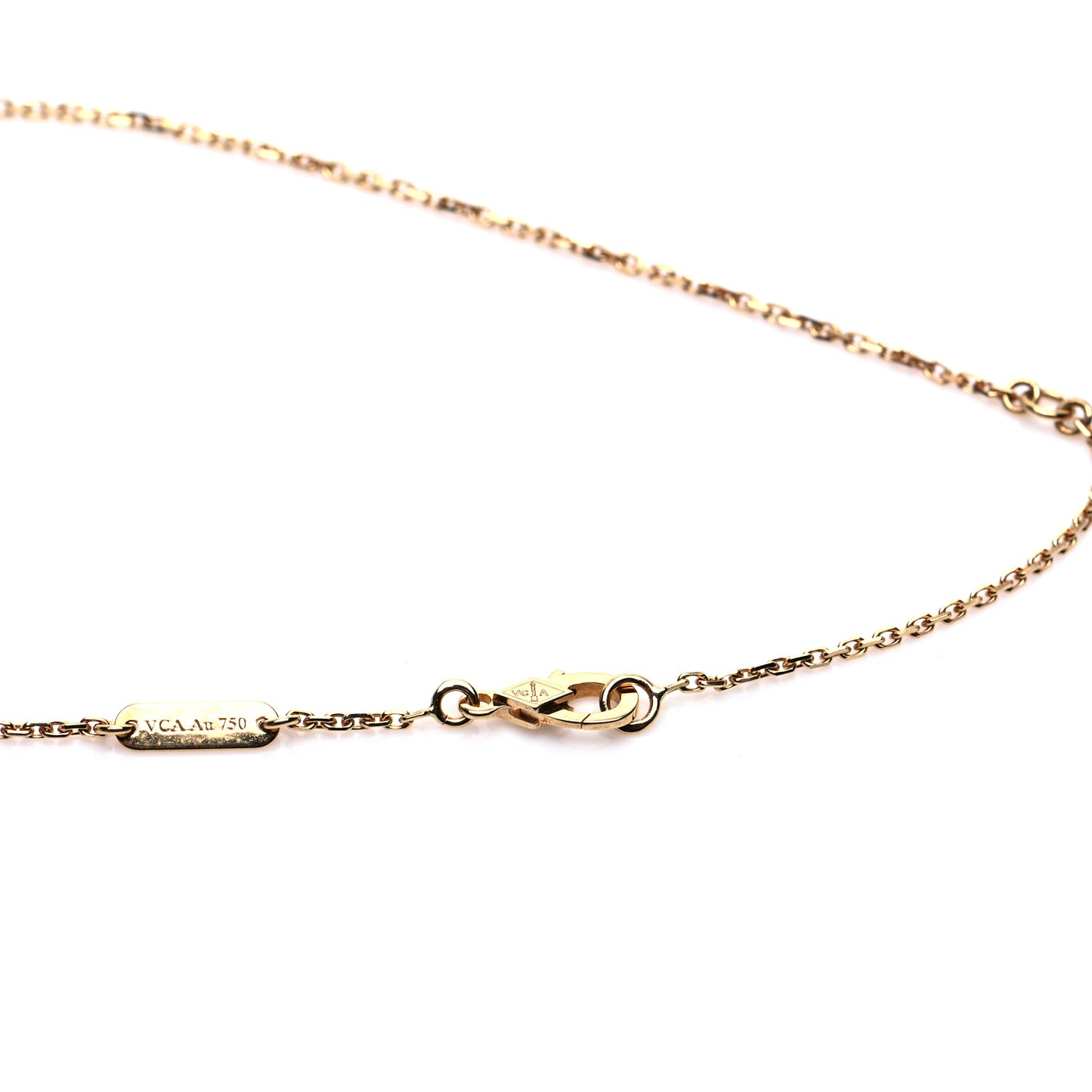 18K Yellow Gold Carnelian Vintage Alhambra Pendant Necklace