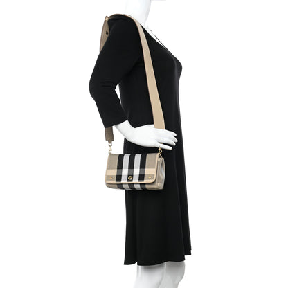 Burberry Canvas Check Hackberry Crossbody Bag Soft Fawn 2 of 9