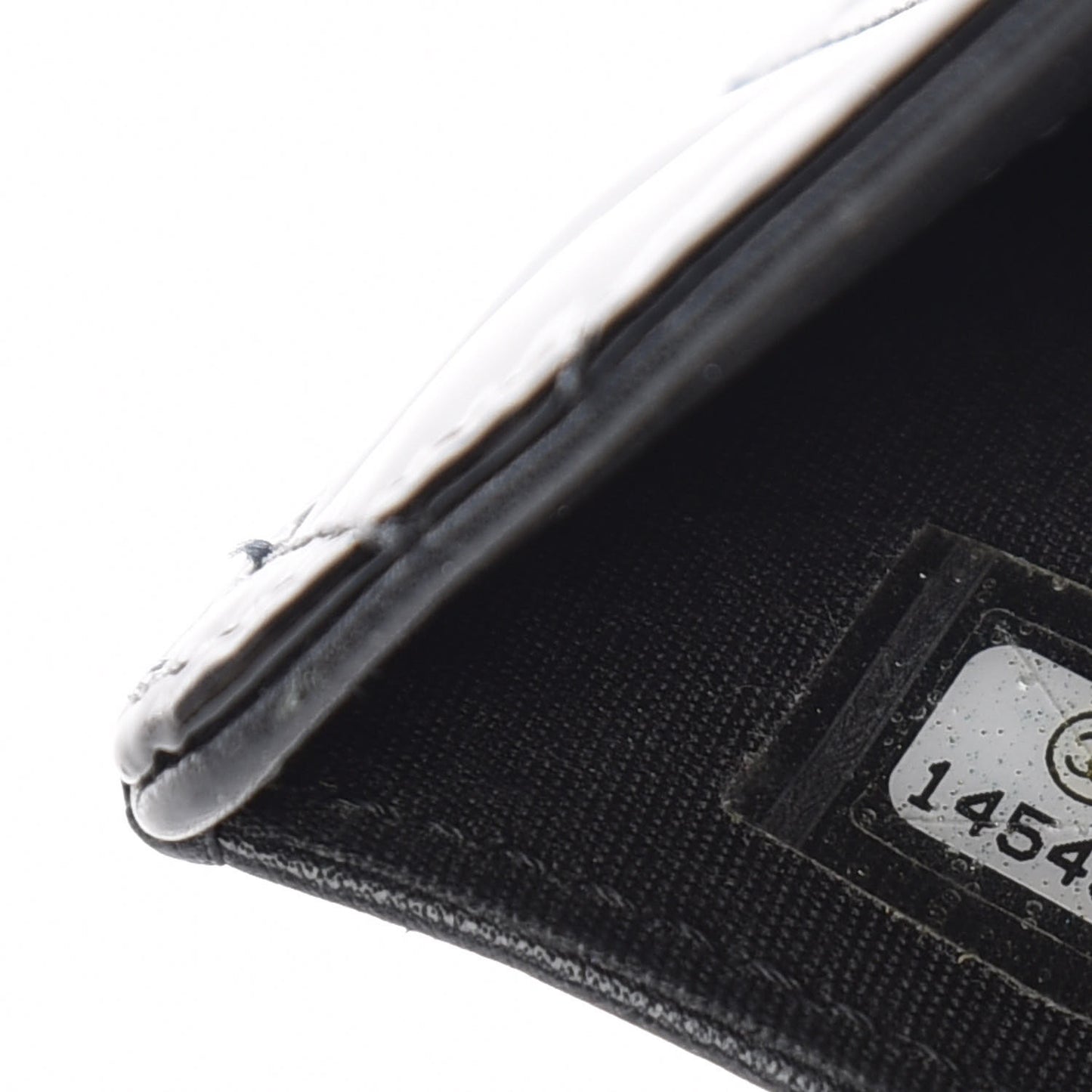 Patent Quilted Brilliant Zipped Pocket Wallet Black
