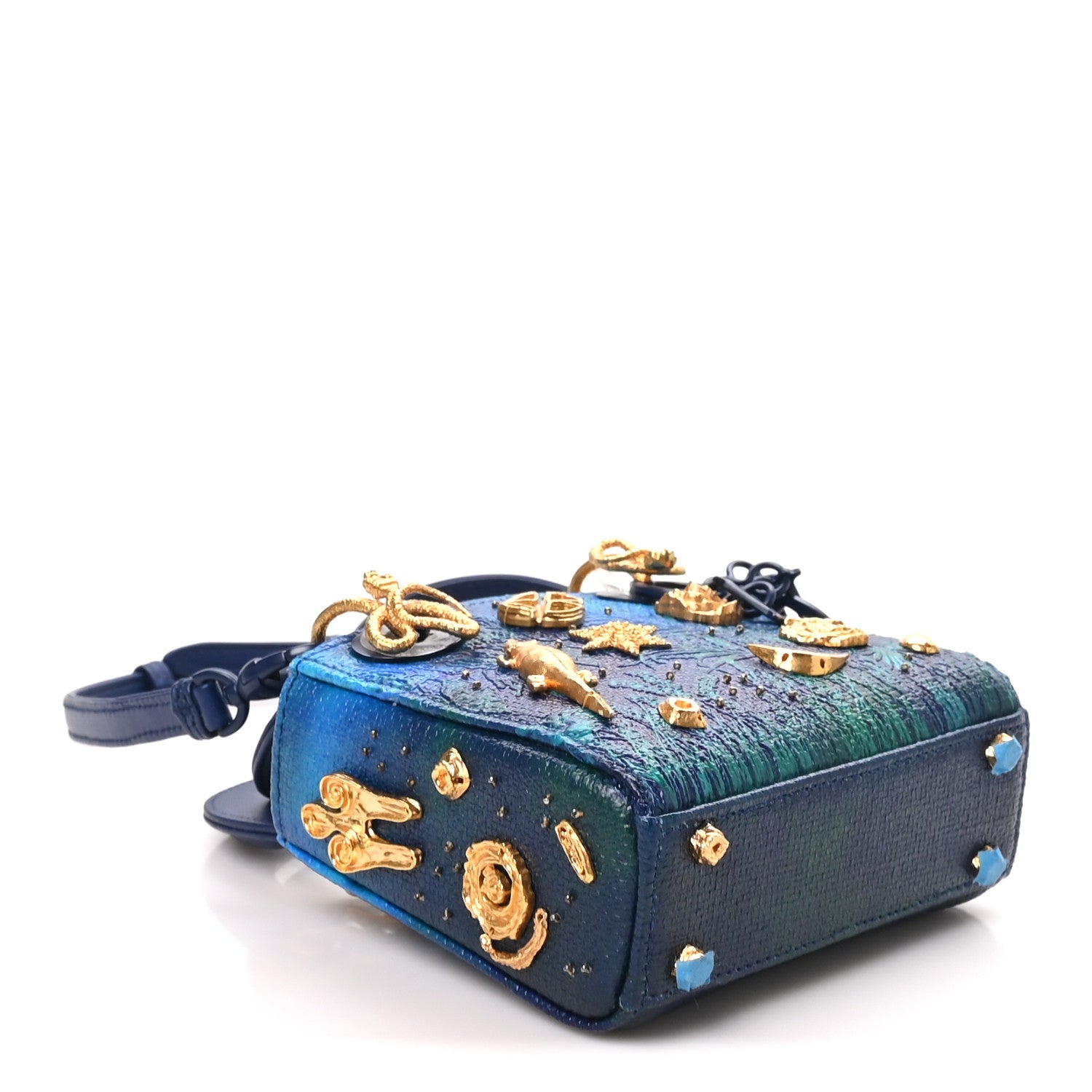 Christian Dior X LINA IRIS VIKTOR Calfskin Embellished Micro Lady Dior Art Blue Multicolor 3 of 9