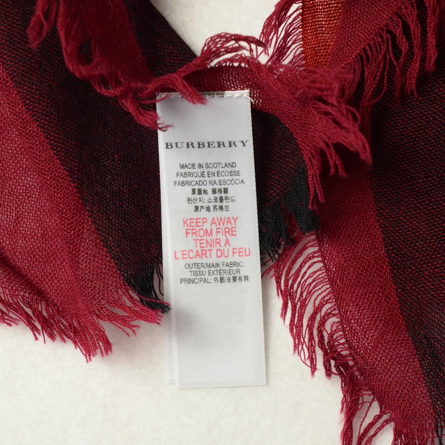 Merino Wool Mega Check Scarf Bright Russet