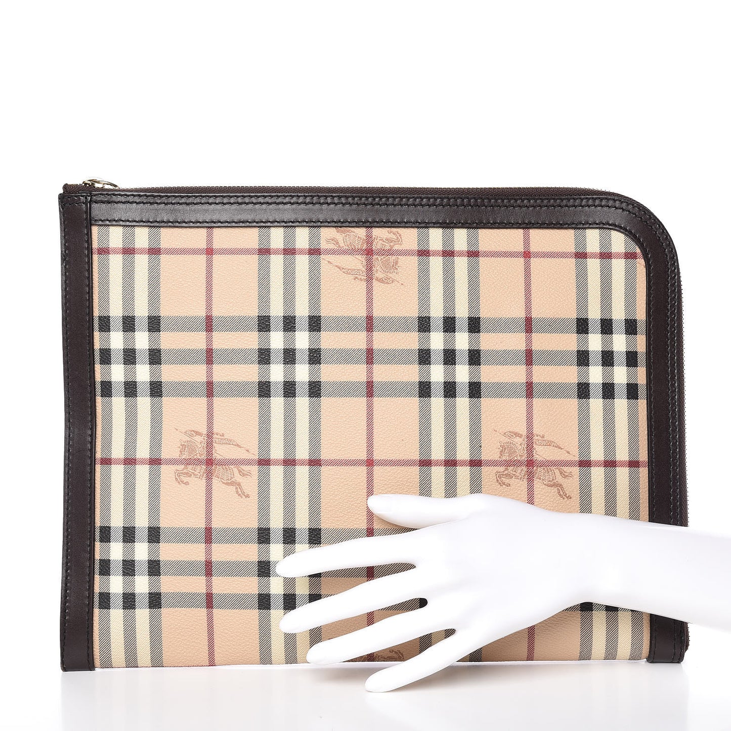 Haymarket Check Portfolio Case Chocolate