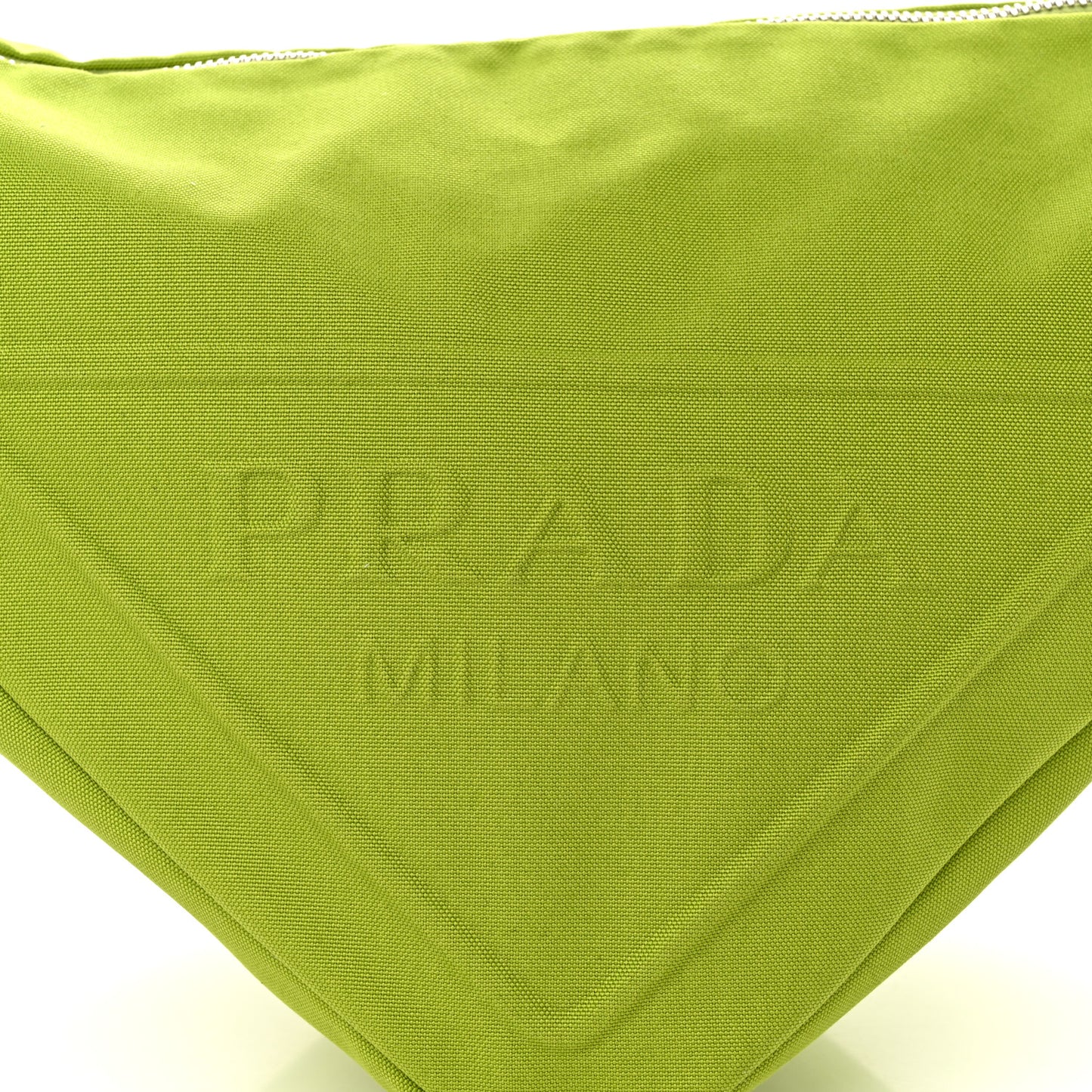 Canapa Logo Embossed Large Triangle Shoulder Bag Felce