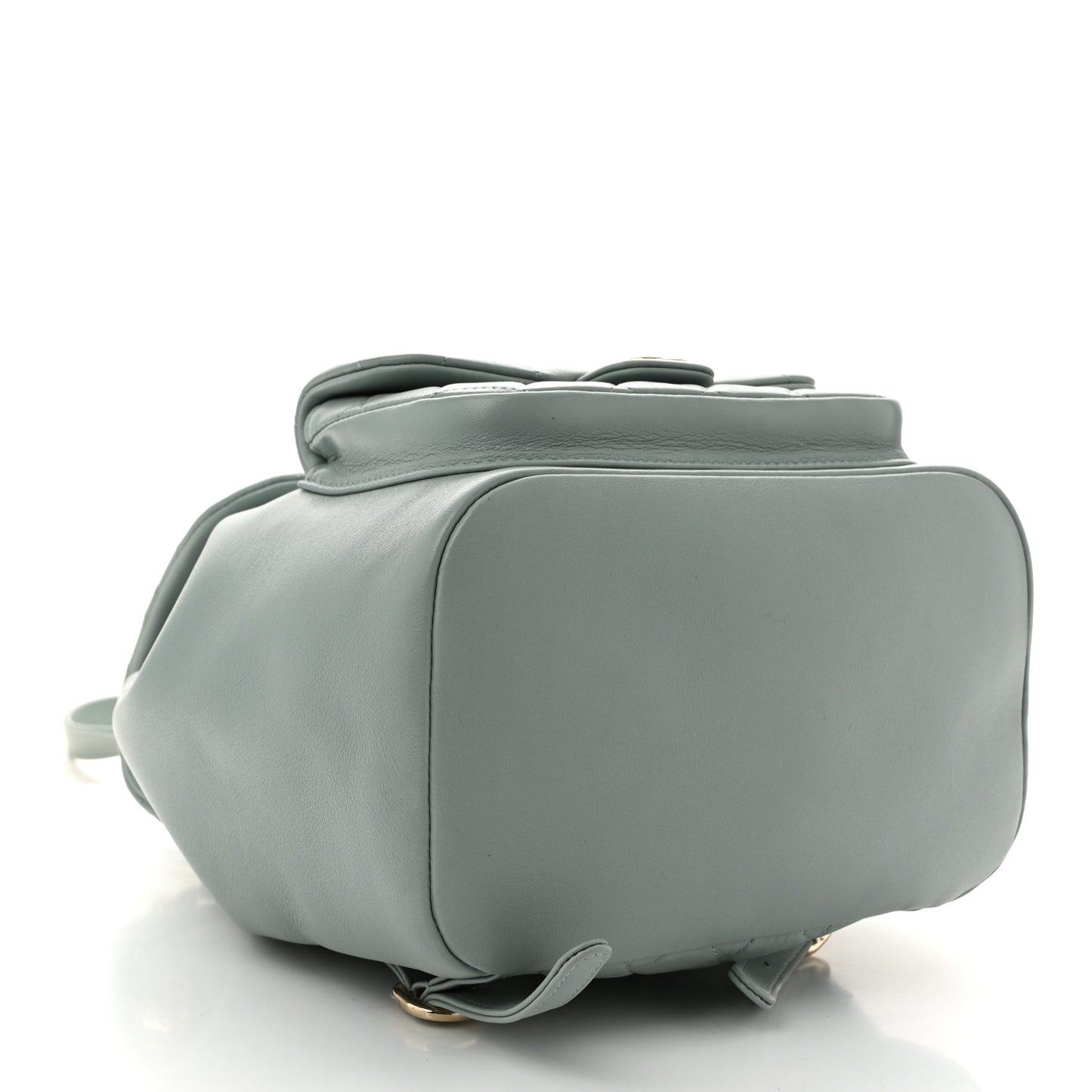 Lambskin Quilted Large Duma Drawstring Backpack Grey