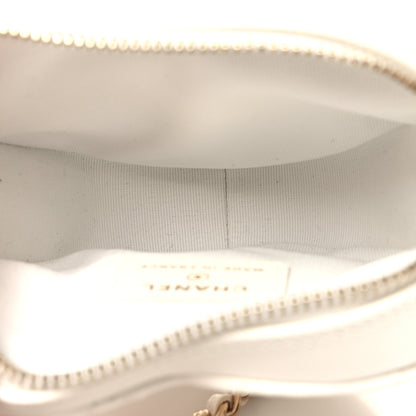 Chanel Lambskin Quilted CC In Love Heart Clutch With Chain White 5 of 11