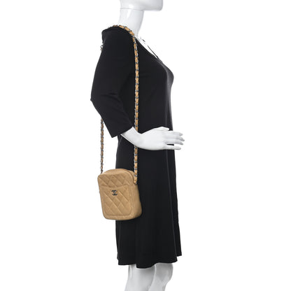 Chanel Lambskin Quilted Mini Messenger Bag Beige 2 of 15