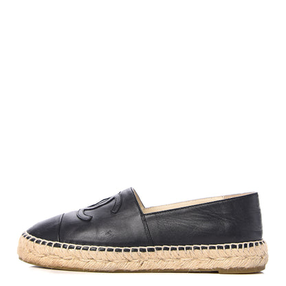 Chanel Lambskin CC Espadrilles 36 Black 1 of 10