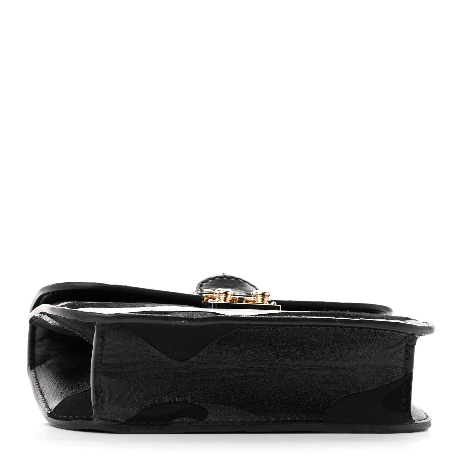 Valentino Garavani Nappa Camouflage Small Glam Lock Rockstud Flap Black 4 of 9