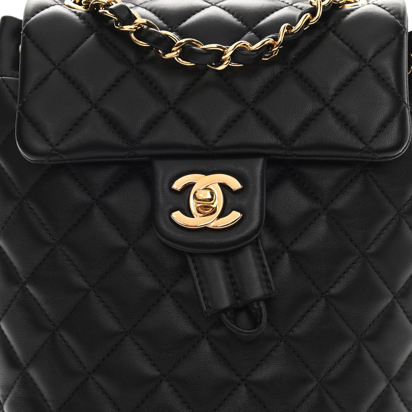 Lambskin Quilted Mini Urban Spirit Backpack Black