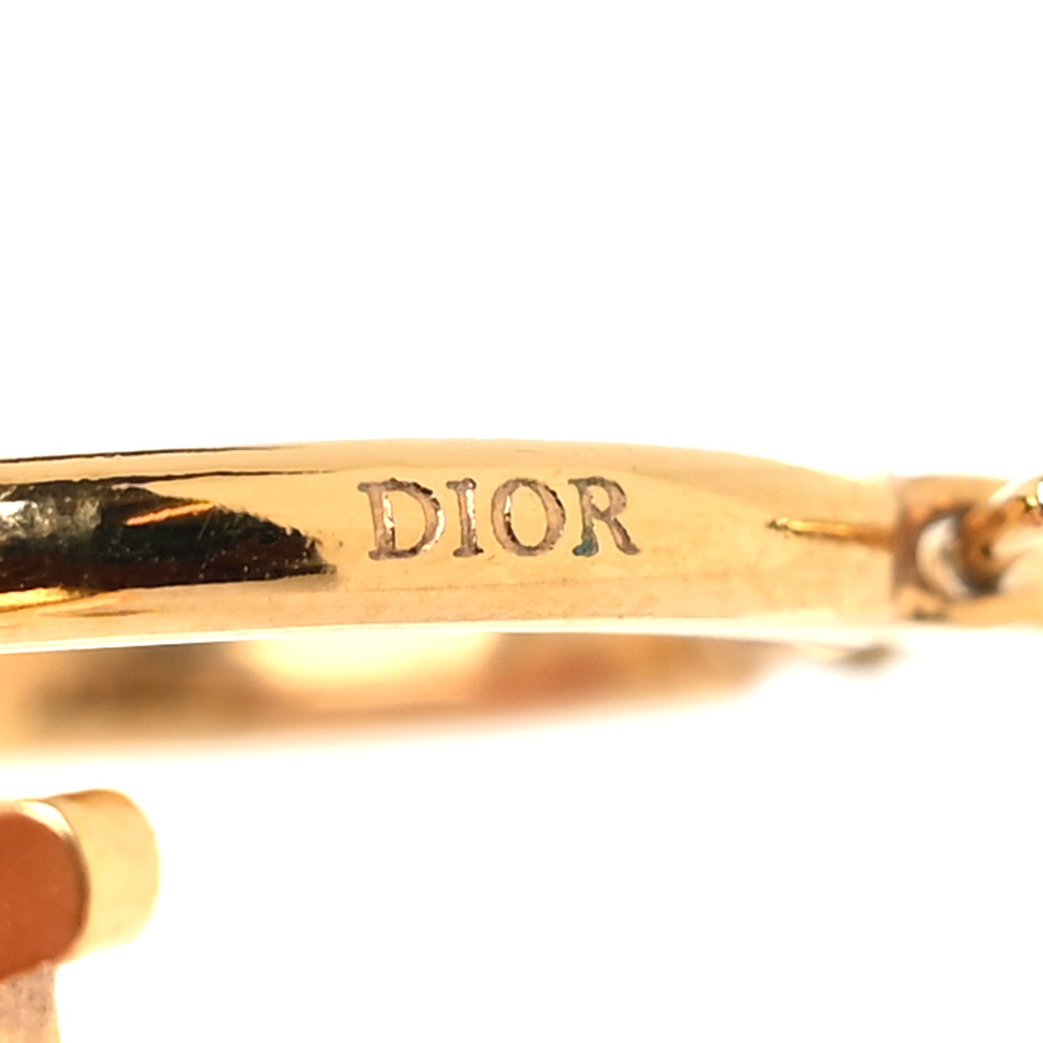Christian Dior Metal Enamel Dio(r)evolution Hoop Earrings Gold White 6 of 8