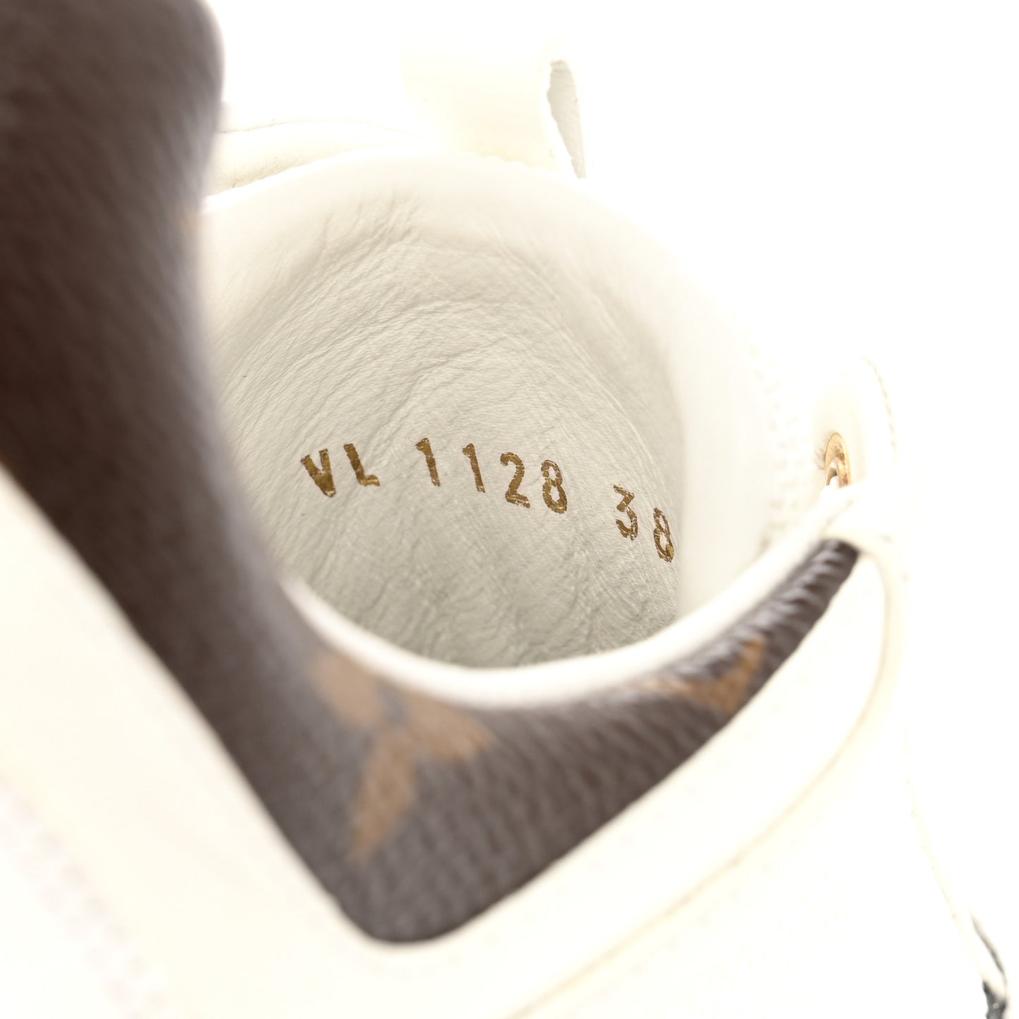 Calfskin Monogram Run Away Sneakers 38 White