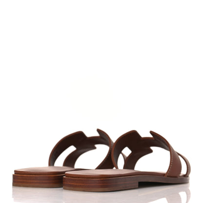Hermes Box Calfskin Oran Sandals 36 Gold 4 of 9