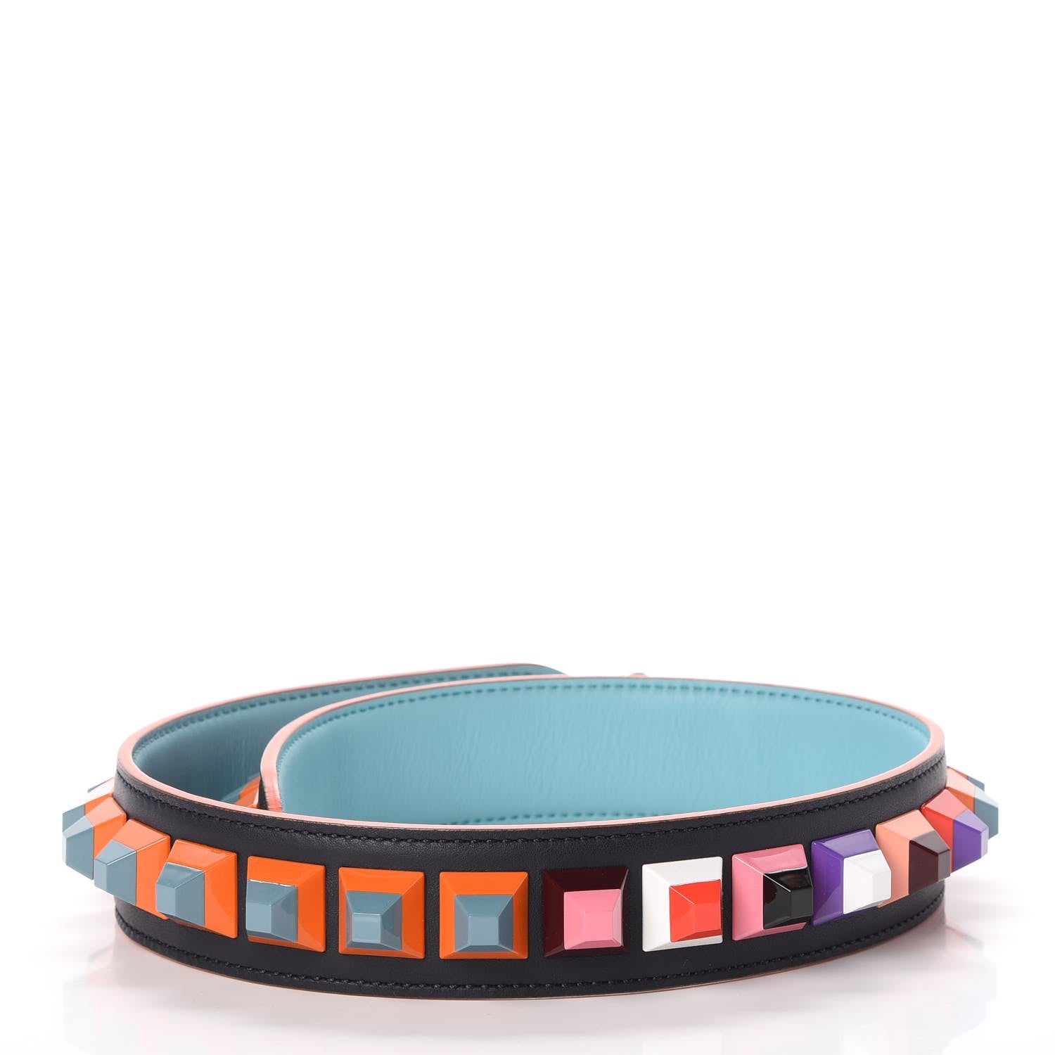 Fendi Calfskin Studded Strap You Navy Multicolor 2 of 8