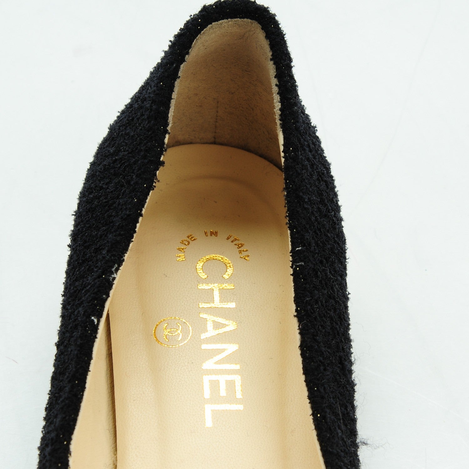 Chanel Tweed Crystal CC Ballet Flats 40 Black 17 of 22