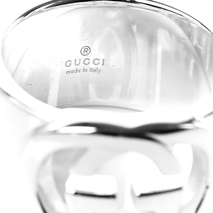 Gucci Sterling Silver 10mm Interlocking G Band Ring 52 6 4 of 5