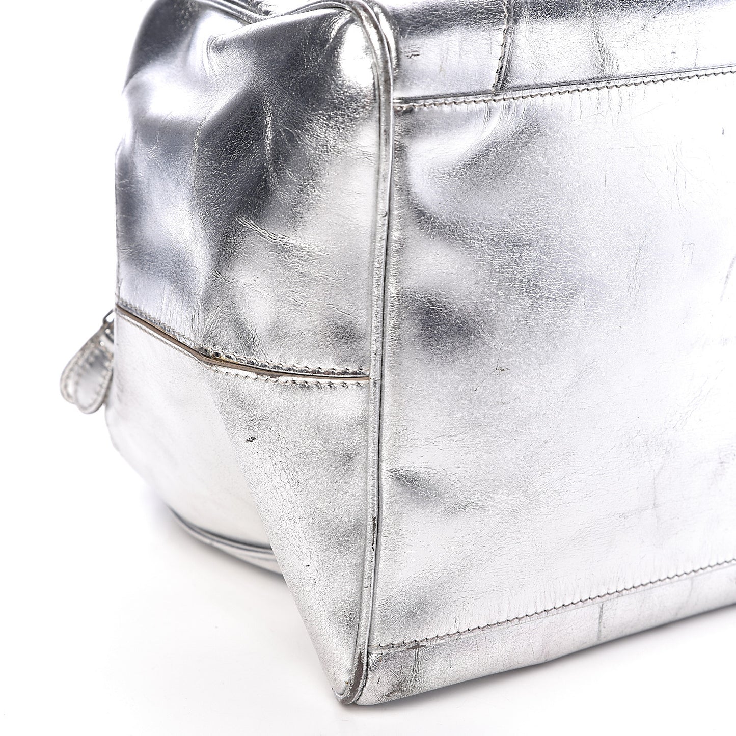 Metallic Calfskin Motocross Classic Hardware Bowling MM Silver Hardware