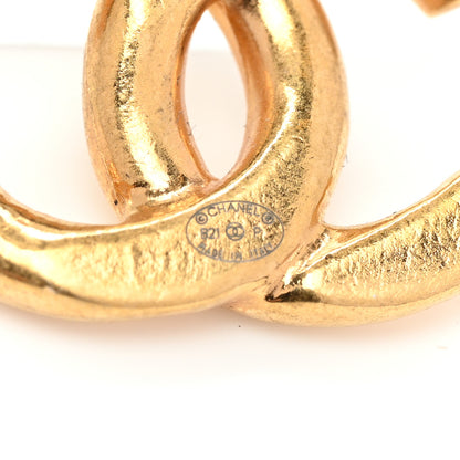 Chanel Metal CC Pick Drop Earrings Ruthenium Gold 4 of 5