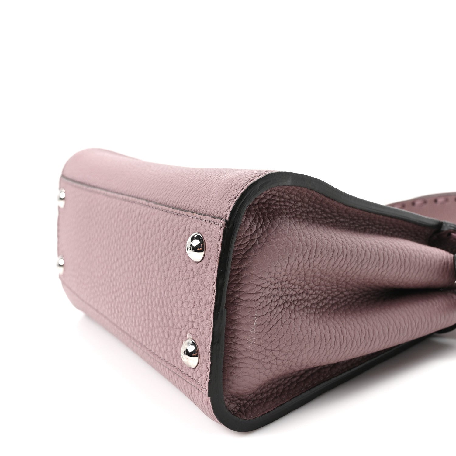 Fendi Cuoio Romano Selleria Macro Stitchings Mini Peekaboo Iconic Satchel Rose Camelia 8 of 8