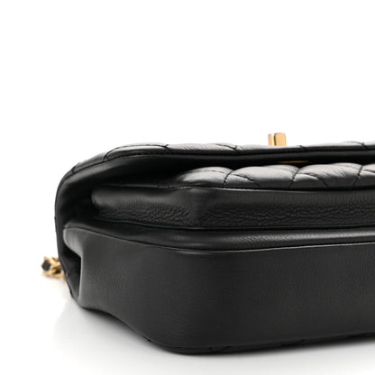Chanel Calfskin Quilted Top Handle Flap Black 9 of 11