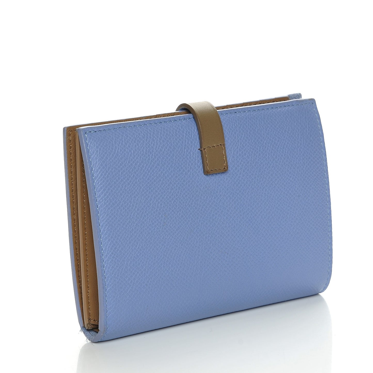 Grained Calfskin Medium Multifunction Strap Wallet Porcelain