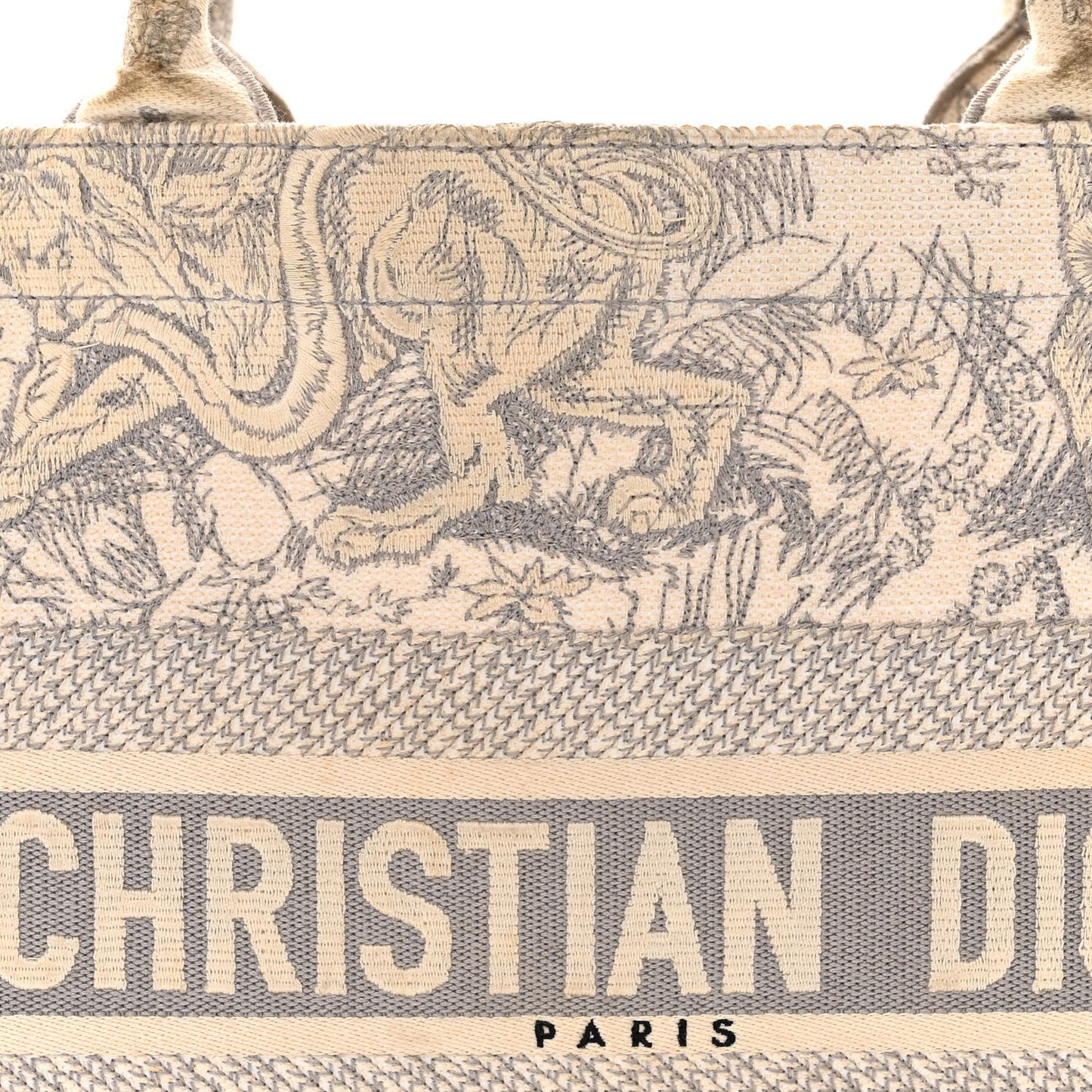 Canvas Embroidered Medium Dioriviera Toile De Jouy Book Tote Gray