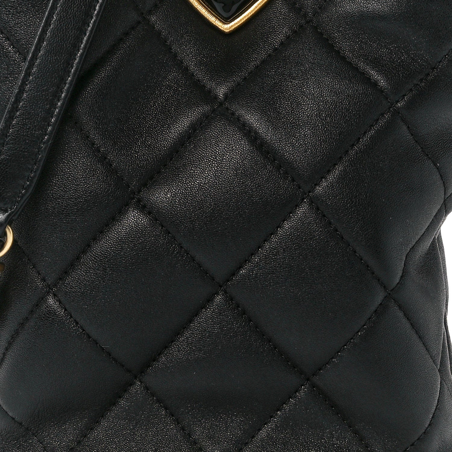 Chanel Lambskin Plexiglass Quilted Coco Love Bucket Bag Black 8 of 11