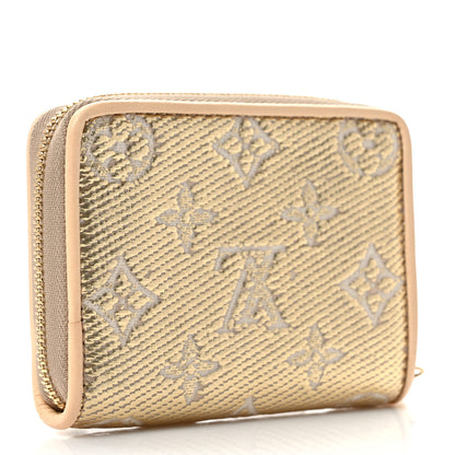 Louis Vuitton Lurex Jacquard Monogram Zippy Coin Purse Beige 3 of 7