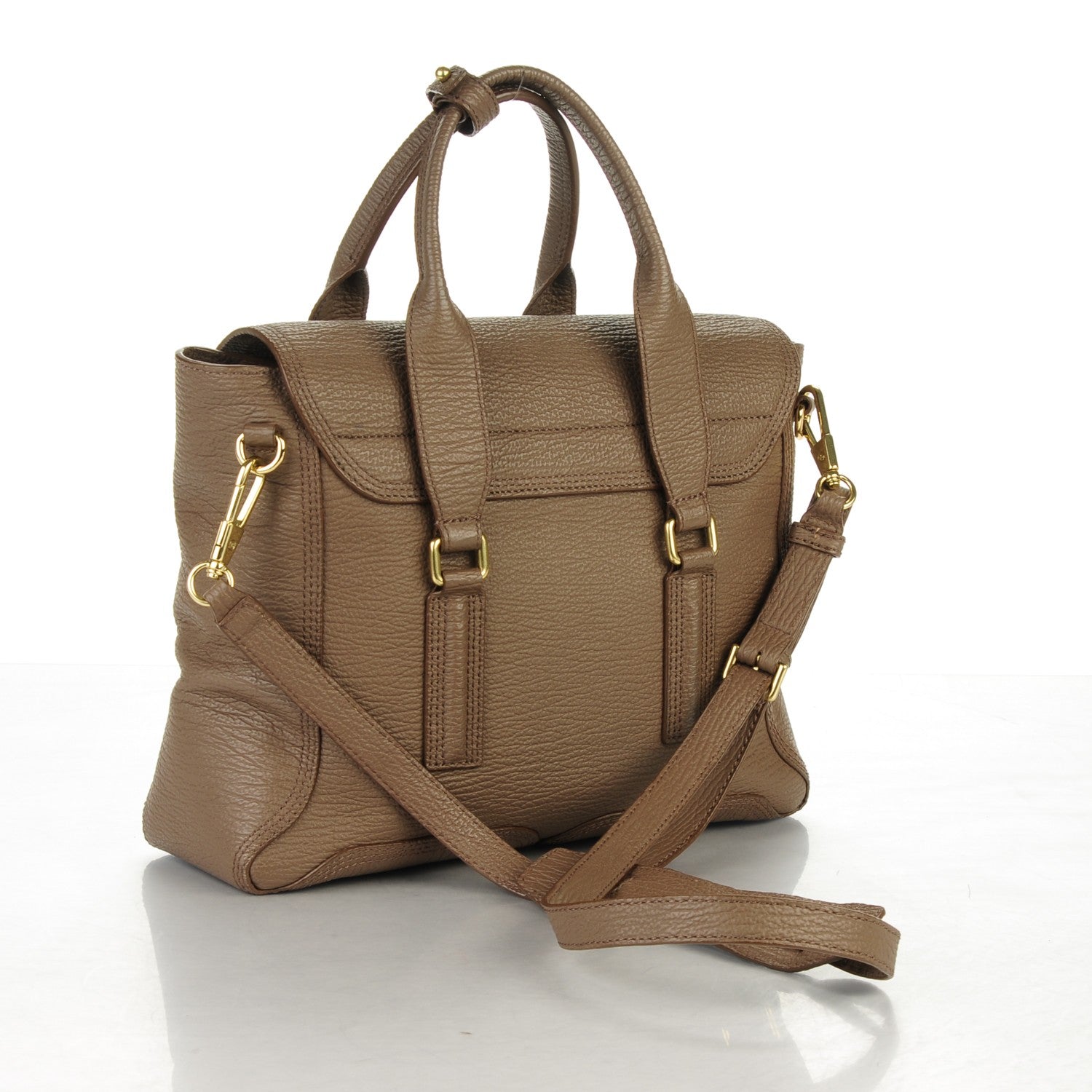 3.1 Phillip Lim 3.1 Textured Calfskin Medium Pashli Satchel Taupe 3 of 8